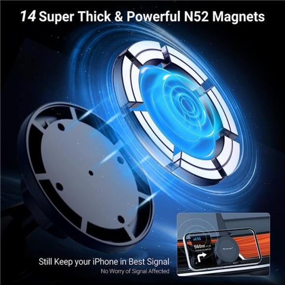 2Pack Compatible with MagSafe Car Mount,Magnetic Phone Holders for Car Dashboard - Picture 2 of 6